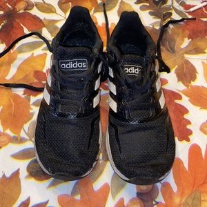 Black lace up adidas sneakers